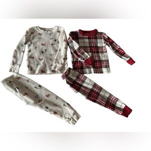 Carter’s Cozy Kids Pajama Set - Red and White Christmas themed  2 sets 2T unisex